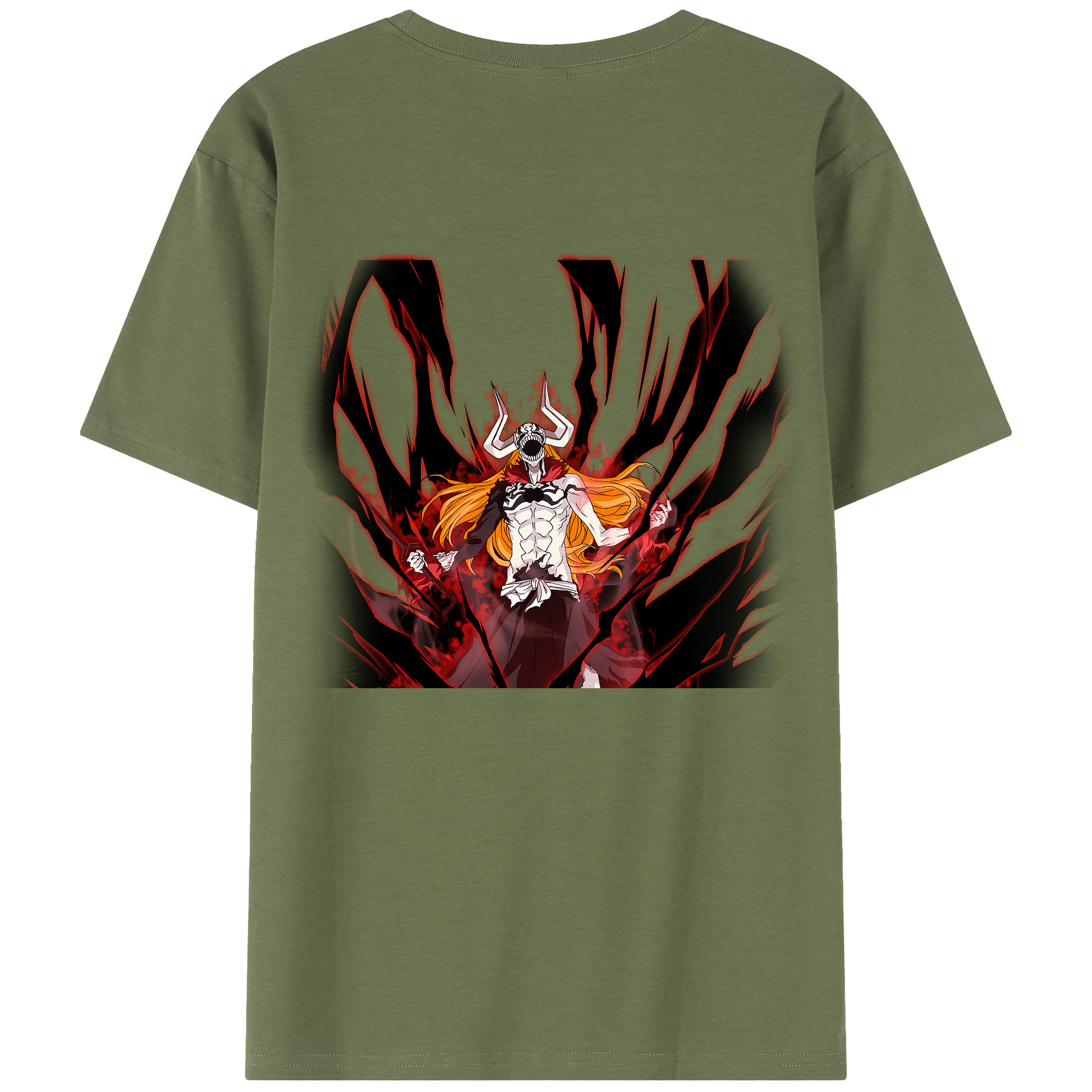（画像用） ブリーチ 黒崎一護（くろさき いちご）BLEACH Kurosaki Ichigo 綿100％半袖Tシャツ（背面プリント）